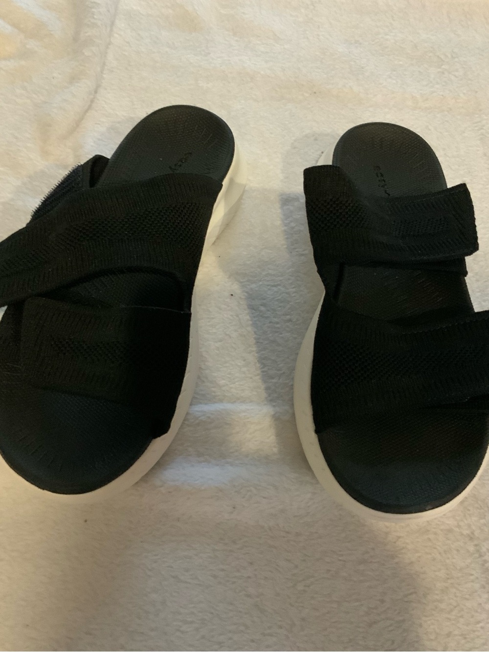 Easy spirit Black Slide Sandals with White Soles nwt size 8 sku 4012